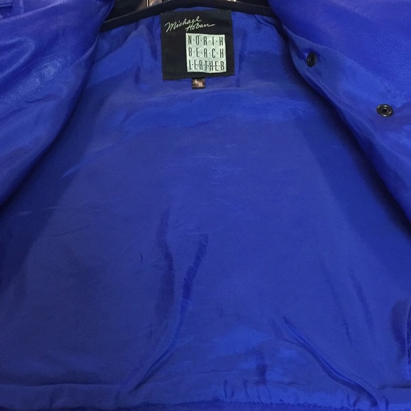 Preowned blue north beach leather jacket. - Picture 7 of 7